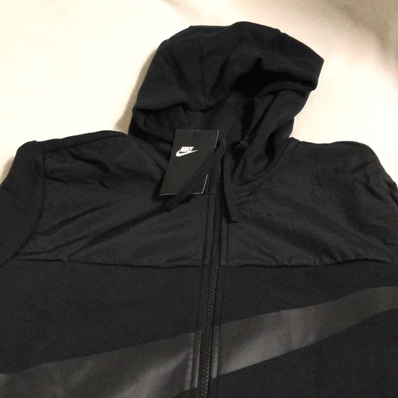 Nike Men's Hybrid Full‑Zip Hoodie, Black - Picture 4 of 6